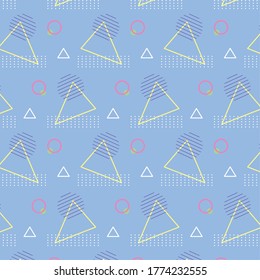 memphis textura geométrica abstracta estilo 80s 90s triángulos abstractos circulos de fondo ilustración vectorial