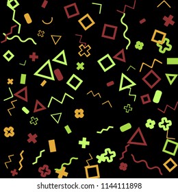 Memphis Abstract Multicolor Background.