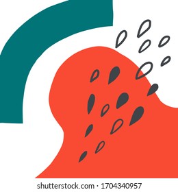 Memphis abstract style watermelon geometric background. Vector illustration with line elements and geometric figures. Design backgrounds for invitation, brochure and promotion template 