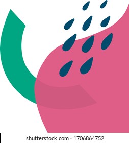 Memphis abstract style watermelon geometric background. Vector illustration with line elements and geometric figures. Design backgrounds for invitation, brochure and promotion template 