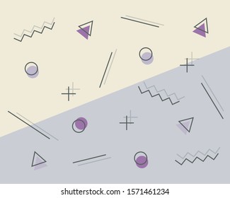 Memphis abstract vector background. Geometric wallpaper.