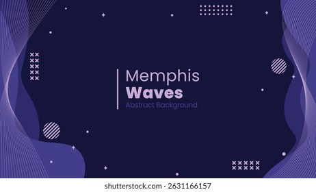 Memphis Abstrakte Wellen Hintergrund - Moderne Gradient Tech Design Template