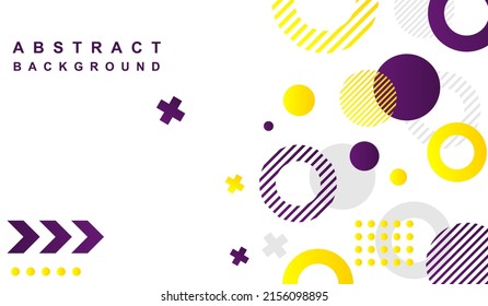 memphis abstract yellow and purple elements background