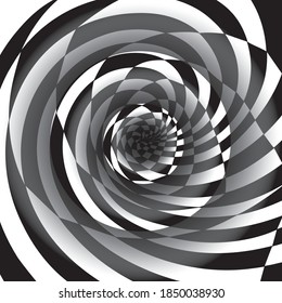 Memphis American style optical illusion. Undulating Floor Illusion.