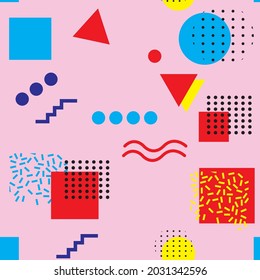 Memphis art repeat pattern background