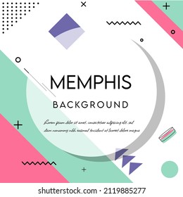 afiche de memphis con forma y figura simple. Resumen de diseño de patrones vectoriales para banner web, presentación de negocios, paquete de marca, impresión de tela, papel de pared