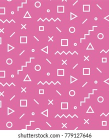 Memphis background 80's-90's styles. Trendy memphis style. Geometric pattern different shapes color style.