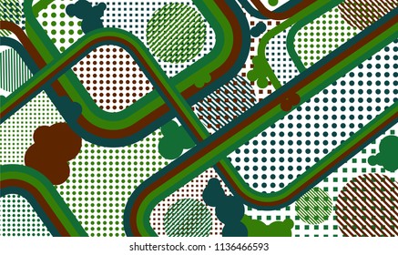 Memphis background. Abstract background with color lines and different elements for card or flyer. Pop-Art Style. Vintage Background with Color Elements in Disco Style. Vector Texture.