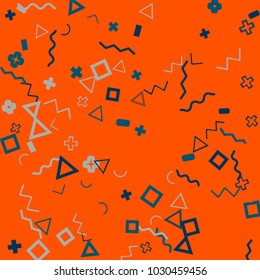 Memphis background.  Abstract background with different  color figures for mobile application or card. Abstract memphis background with geometric colorful figures for your design. Vector texture.