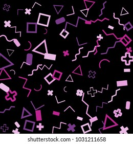 Memphis background.  Abstract background with different color figures for mobile application or poster. Memphis background with figures of different forms and colors for your design. Vector texture.
