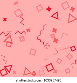 Memphis background.  Abstract background with different  color figures for card or banner. Abstract memphis background with geometric colorful figures for your design. Vector texture.