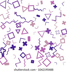 Memphis background.  Abstract background with different color figures for card or banner. Memphis background with figures of different forms and colors for your design. Vector texture.