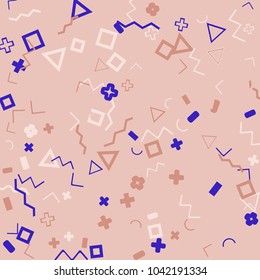 Memphis background.  Abstract background with different  color figures for mobile application or card. Abstract memphis background with geometric colorful figures for your design. Vector texture.