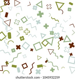 Memphis background.  Abstract background with different color figures for mobile application or poster. Memphis background with figures of different forms and colors for your design. Vector texture.