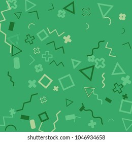 Memphis background.  Abstract background with different  color figures for print or card. Abstract memphis background with geometric colorful figures for your design. Vector texture.