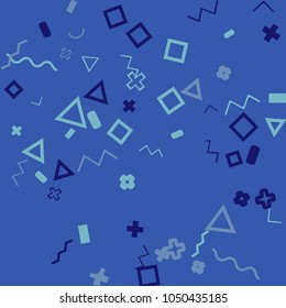 Memphis background.  Abstract background with different  color figures for mobile application or card. Abstract memphis background with geometric colorful figures for your design. Vector texture.