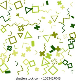 Memphis background.  Abstract background with different color figures for mobile application or poster. Memphis background with figures of different forms and colors for your design. Vector texture.