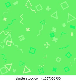 Memphis background.  Abstract background with different  color figures for card or banner. Abstract memphis background with geometric colorful figures for your design. Vector texture.