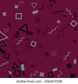 Memphis background.  Abstract background with different  color figures for print or card.  geometric colorful figures for your design. Vector texture.
