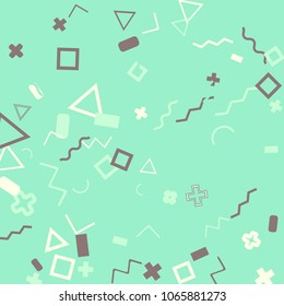 Memphis background.  Abstract background with different  color figures for print or card. Abstract memphis background with geometric colorful figures for your design. Vector texture.