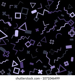Memphis background.  Abstract background with different color figures for print or mobile application. Memphis background with figures of different forms and colors for your design. Vector texture.