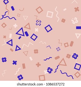 Memphis background.  Abstract background with different  color figures for mobile application or card. Abstract memphis background with geometric colorful figures for your design. Vector texture.