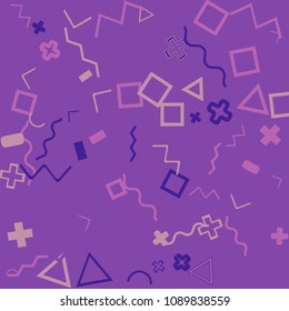 Memphis background.  Abstract background with different  color figures for mobile application or card. Abstract memphis background with geometric colorful figures for your design. Vector texture.