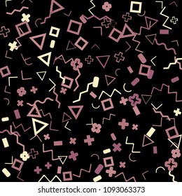 Memphis background.  Abstract background with different color figures for print or mobile application. Memphis background with figures of different forms and colors for your design. Vector texture.