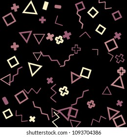 Memphis background.  Abstract background with different color figures for mobile application or poster. Memphis background with figures of different forms and colors for your design. Vector texture.