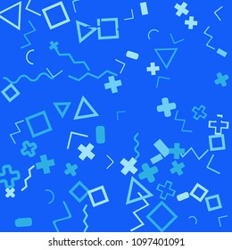 Memphis background.  Abstract background with different  color figures for mobile application or card. Abstract memphis background with geometric colorful figures for your design. Vector texture.