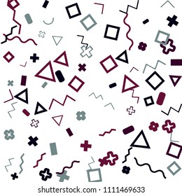 Memphis background.  Abstract background with different color figures for print or mobile application. Memphis background with figures of different forms and colors for your design. Vector texture.