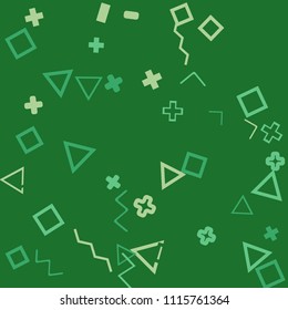 Memphis background.  Abstract background with different  color figures for poster or card. Abstract memphis background with geometric colorful figures for your design. Vector texture.