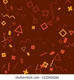 Memphis background.  Abstract background with different  color figures for card or banner. Abstract memphis background with geometric colorful figures for your design. Vector texture.