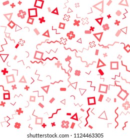 Memphis background.  Abstract background with different color figures for mobile application or poster. Memphis background with figures of different forms and colors for your design. Vector texture.