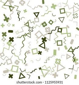Memphis background.  Abstract background with different color figures for poster or print. Memphis background with figures of different forms and colors for your design. Vector texture.