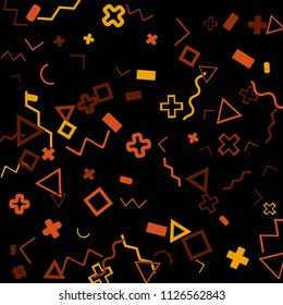 Memphis background.  Abstract background with different color figures for print or mobile application. Memphis background with figures of different forms and colors for your design. Vector texture.