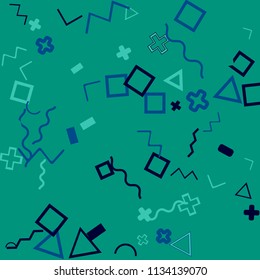 Memphis background.  Abstract background with different  color figures for mobile application or card. Abstract memphis background with geometric colorful figures for your design. Vector texture.