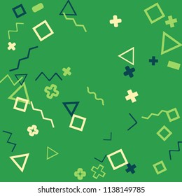 Memphis background.  Abstract background with different  color figures for mobile application or card. Abstract memphis background with geometric colorful figures for your design. Vector texture.