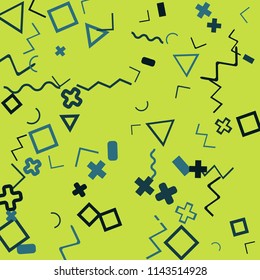 Memphis background.  Abstract background with different  color figures for mobile application or card. Abstract memphis background with geometric colorful figures for your design. Vector texture.