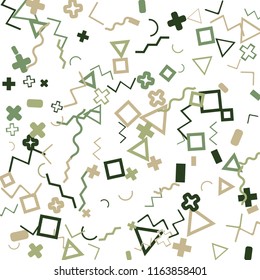 Memphis background.  Abstract background with different color figures for print or mobile application. Memphis background with figures of different forms and colors for your design. Vector texture.