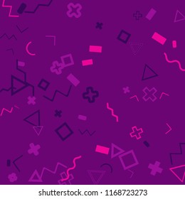 Memphis background.  Abstract background with different  color figures for mobile application or card. Abstract memphis background with geometric colorful figures for your design. Vector texture.