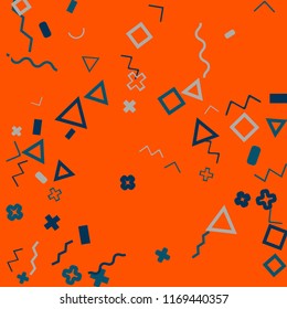 Memphis background.  Abstract background with different  color figures for mobile application or card. Abstract memphis background with geometric colorful figures for your design. Vector texture.