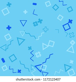 Memphis background.  Abstract background with different  color figures for mobile application or card. Abstract memphis background with geometric colorful figures for your design. Vector texture.