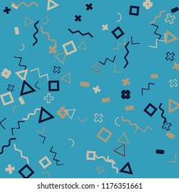 Memphis background.  Abstract background with different  color figures for mobile application or card. Abstract memphis background with geometric colorful figures for your design. Vector texture.