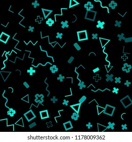 Memphis background.  Abstract background with different color figures for print or mobile application. Memphis background with figures of different forms and colors for your design. Vector texture.