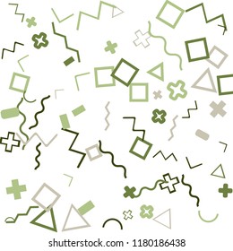 Memphis background.  Abstract background with different color figures for card or banner. Memphis background with figures of different forms and colors for your design. Vector texture.