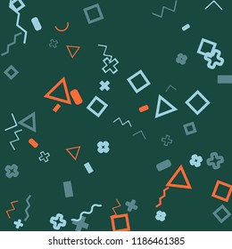 Memphis background.  Abstract background with different  color figures for mobile application or card. Abstract memphis background with geometric colorful figures for your design. Vector texture.