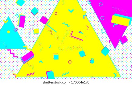 Memphis Background. Abstract Dots. Memphis Pattern. Vector Illustration. Hipster Style 80s-90s. Fun Pattern. Abstract Colorful Funky Background. Memphis Design. Fun Background.