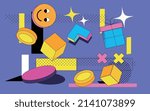 Memphis background, abstract background for e-commerce promotion, vector illustration