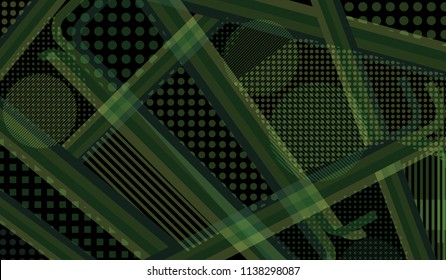 Memphis background. Abstract pattern with color strips and different elements for banner or mobile application. Retro-Fututristic Background with Color Elements in Disco Style. Vector Texture.